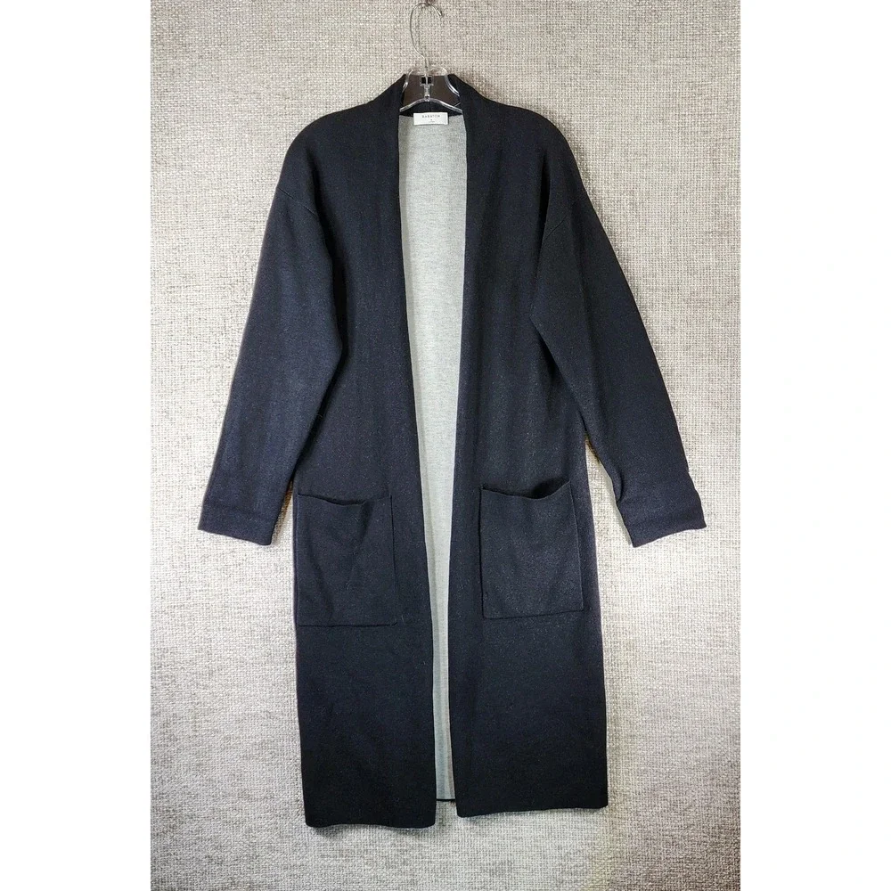 Aritzia Babaton Lance‎ Longline Wool Blend Open Front Cardigan Womens M Black